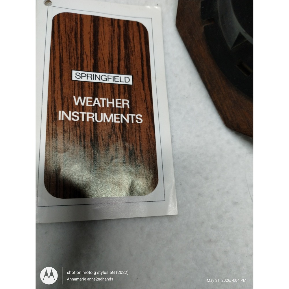 Springfield Manchester Weather Station Thermometer Barometer Hygrometer USA ASIS - Picture 6 of 12